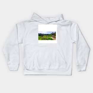 zen garden in japanese wetland park photograph art Kids Hoodie